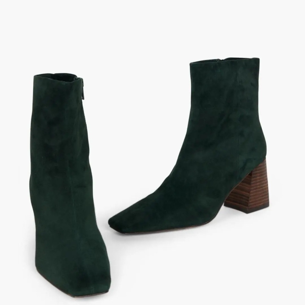 INTENTIONALLY BLANK Dark Green Heeled Boots